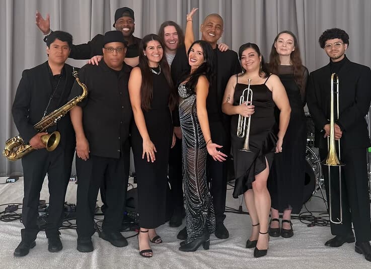 Jackie J & The Diamonds — full 9-piece lineup
